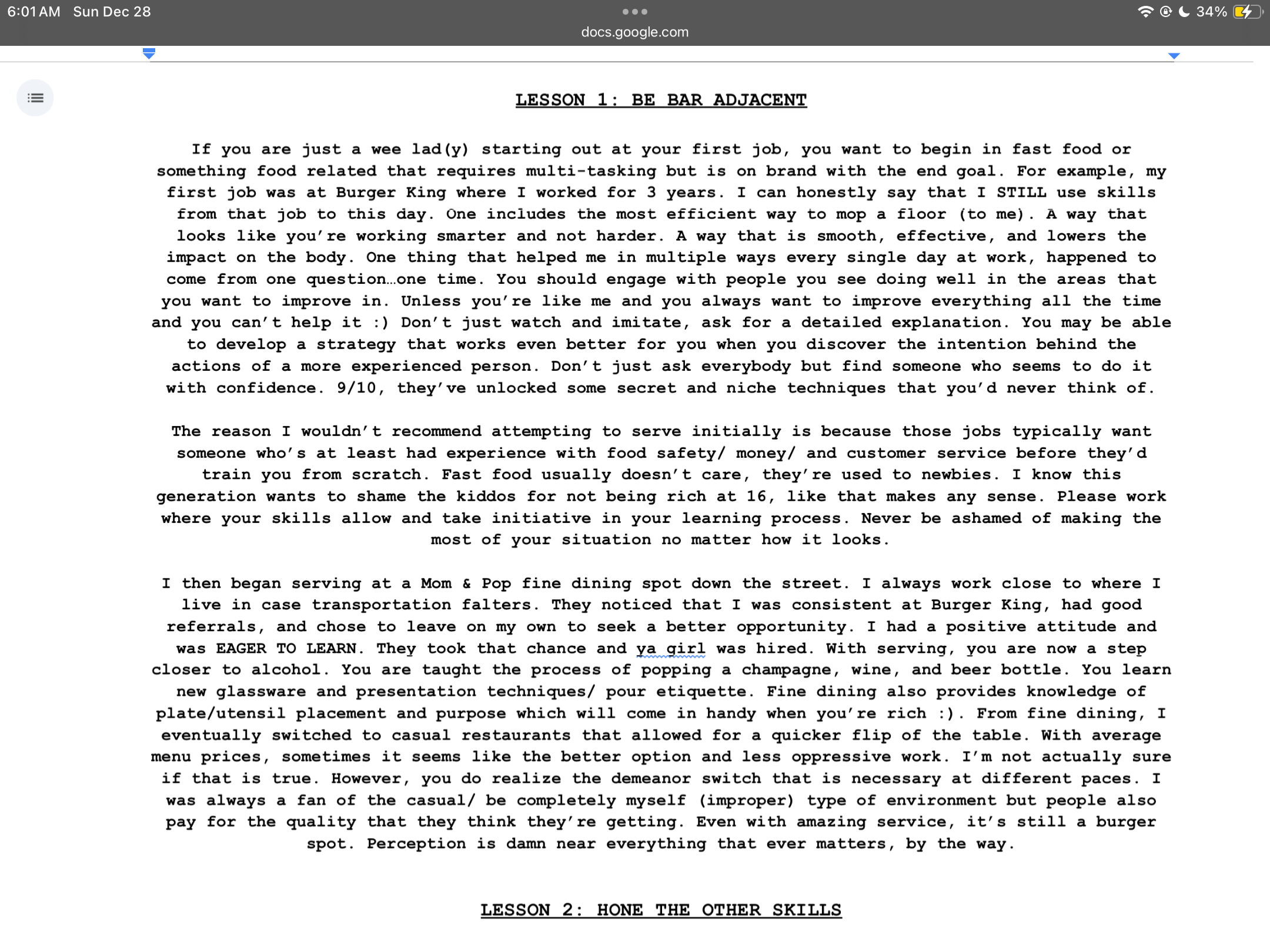 Confident Bartending Cheat Sheet!