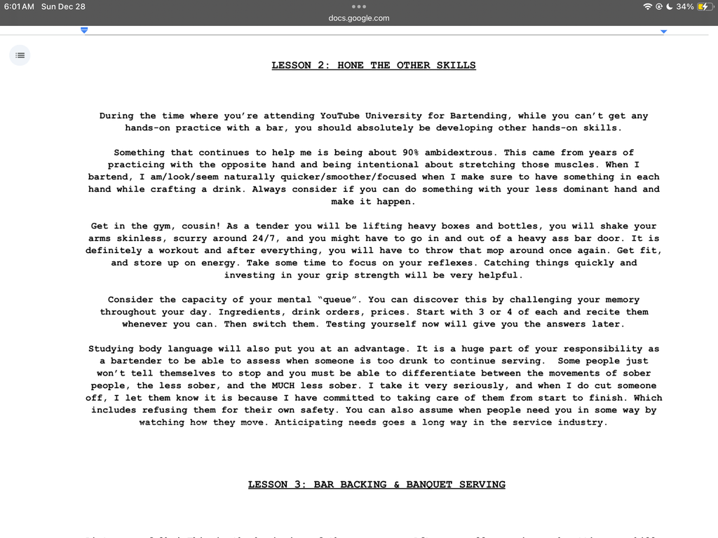 Confident Bartending Cheat Sheet!